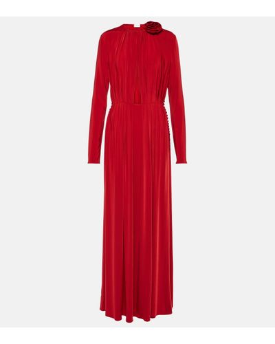 Magda Butrym Draped Cutout Jersey Gown - Red