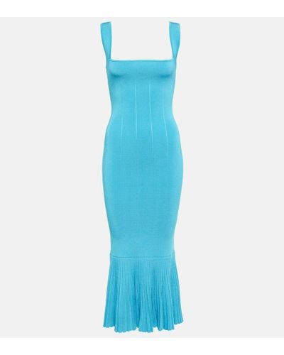 Galvan London Atlanta Knit Midi Dress - Blue
