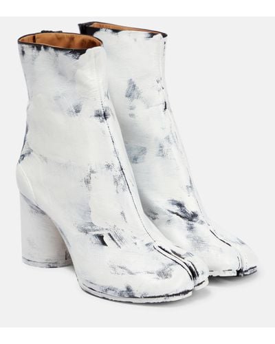 Maison Margiela Tabi Leather Ankle Boots - White