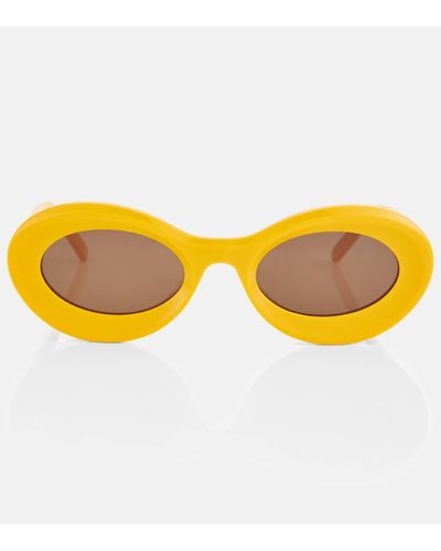 Loewe Paula's Ibiza Loop Oval Sunglasses - Yellow