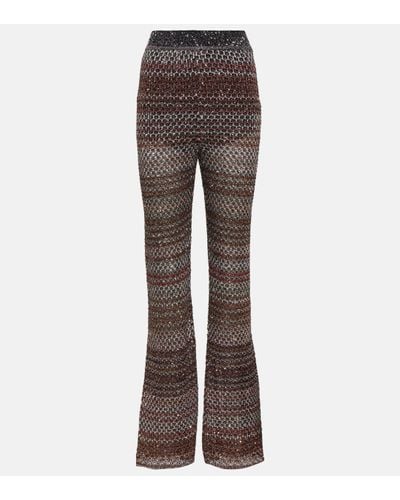Missoni Knitted Chevron Lurex® Flared Trousers - Brown