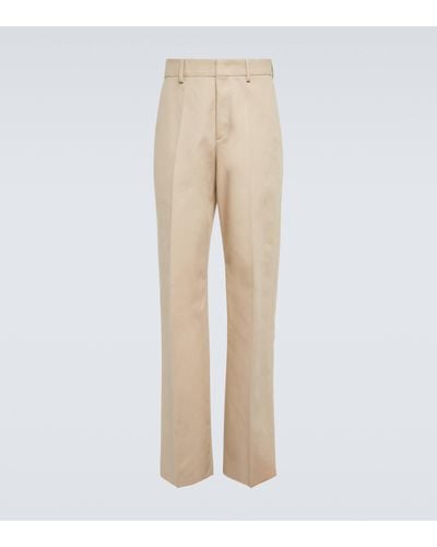 Valentino Wide-leg Cotton Trousers - Natural