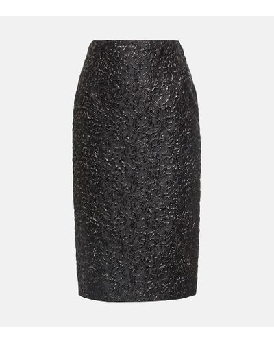 Versace Falda tubo de jacquard metalizado - Negro