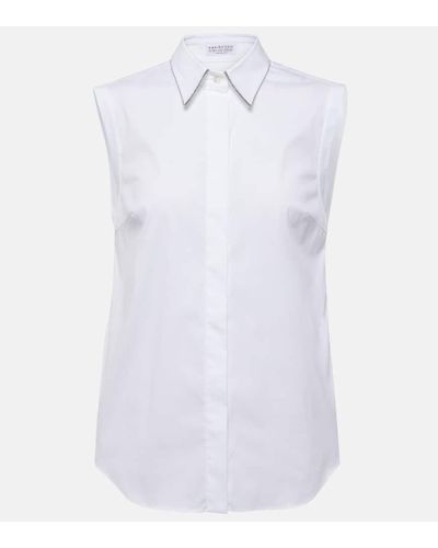 Brunello Cucinelli Hemd aus einem Baumwollgemisch - Weiß