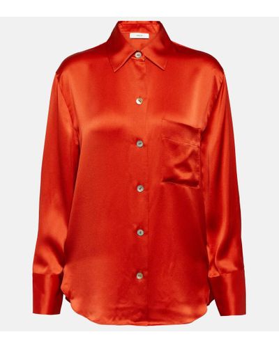 Vince Silk Satin Blouse - Red
