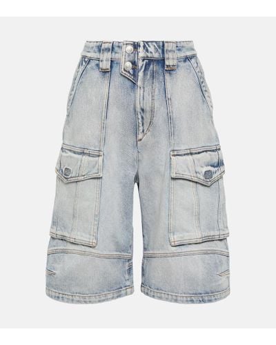 Isabel Marant Shorts cargo di jeans Hortens - Blu