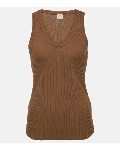 Tod's Ribbed-knit Cotton Tank Top - Brown