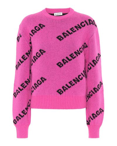 Balenciaga Pullover aus Wolle - Pink