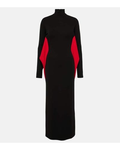 Ferragamo Mockneck Midi Dress - Red