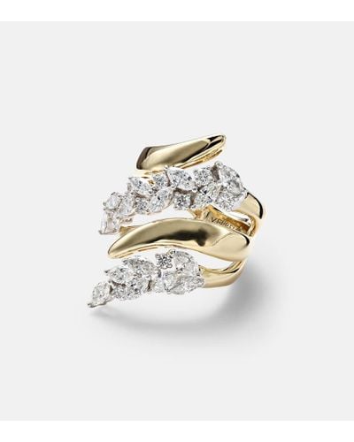 YEPREM Ring Golden Strada aus 18kt Gelb- und Weissgold mit Diamanten - Weiß