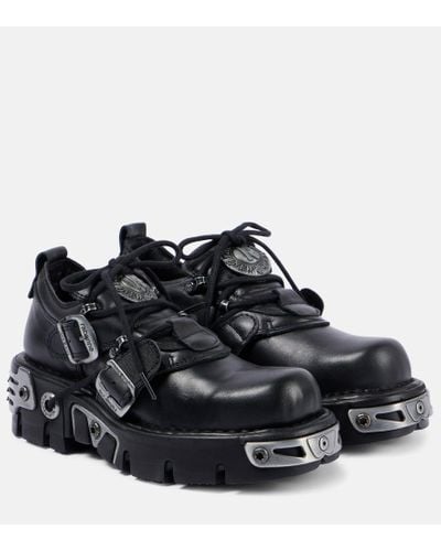 Rabanne X New Rock botas de piel adornadas - Negro