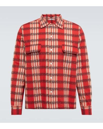 Bode Camisa Curran de algodon a rayas - Rojo