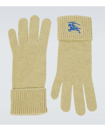 Burberry Ekd Cashmere-blend Gloves - Yellow