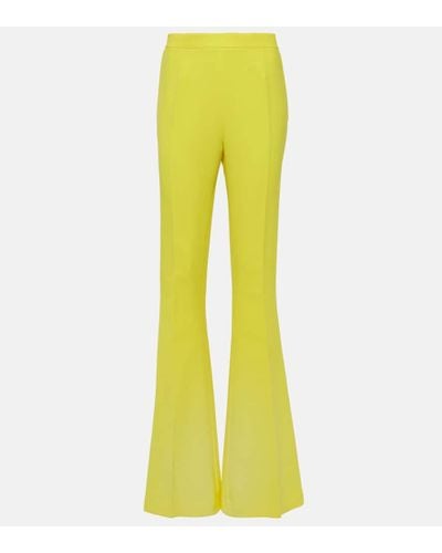 Safiyaa Pantalones flared Halluana de tiro alto - Amarillo