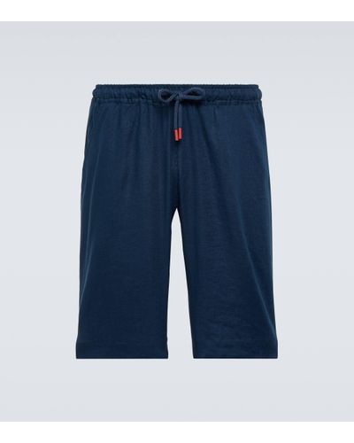 Kiton Linen Shorts - Blue