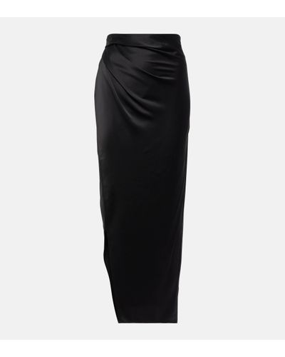 The Sei Silk Midi Skirt - Black