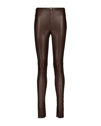 Stouls Exclusivo en Mytheresa - pantalones skinny Maggie de piel - Marrón