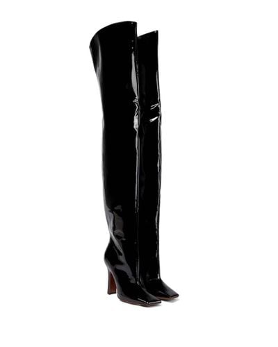 Vetements Boomerang Leather Over-the-knee Boots - Black
