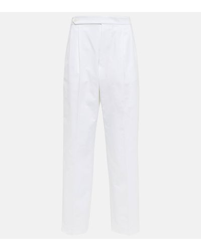Tod's Straight Cotton-blend Trousers - White