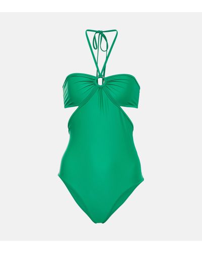 Rabanne Halterneck Swimsuit - Green