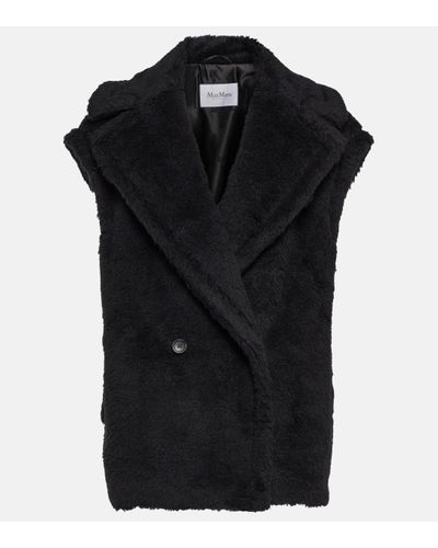 Max Mara Libano Alpaca Wool-blend Teddy Vest - Black