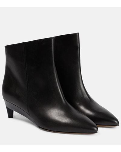 Isabel Marant Deyan Leather Ankle Boots - Black