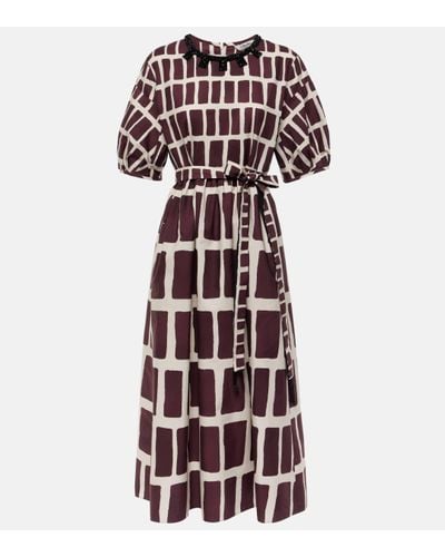 Max Mara Printed Cotton Poplin Midi Dress - Multicolour