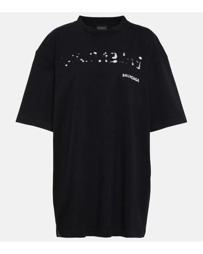 Balenciaga Camiseta de jersey de mezcla de algodon - Negro