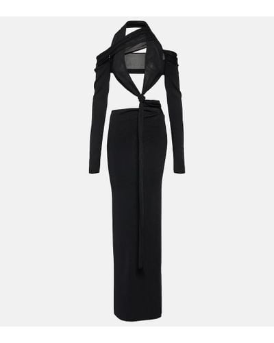 AYA MUSE Inio Viscose Cutout Long Dress - Black