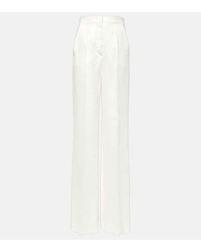 Max Mara Hangar High-rise Linen Wide-leg Pants - White