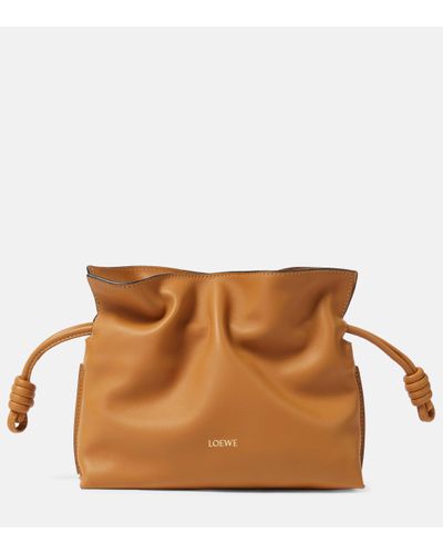 Loewe Flamenco Mini Leather Clutch - Brown