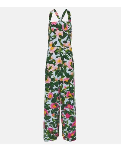 Oscar de la Renta Jumpsuit in misto cotone con stampa - Verde