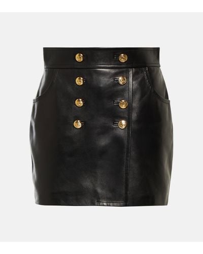 Gucci Leather Miniskirt - Black