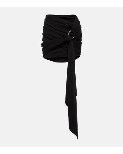 The Attico Fran Technical Jersey Miniskirt - Black