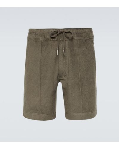 Tom Ford Shorts de felpa de algodon - Verde