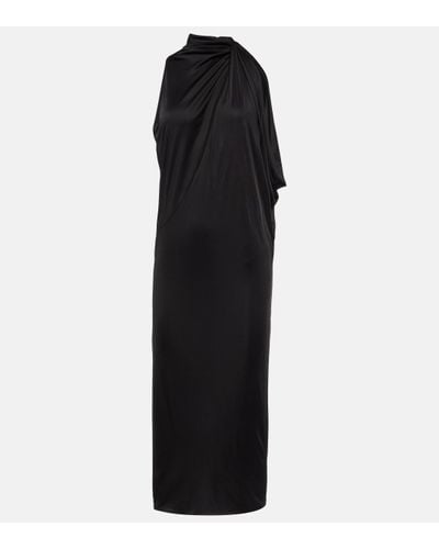 Versace Robe midi en satin - Noir