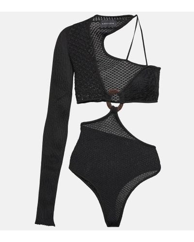 Roberta Einer Legato Asymmetric Cotton Bodysuit - Black