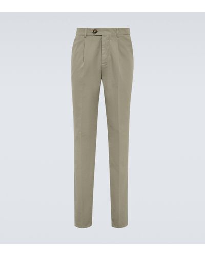 Brunello Cucinelli Cotton Straight Trousers - Natural