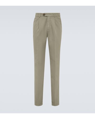 Brunello Cucinelli Pantalon droit en coton - Neutre