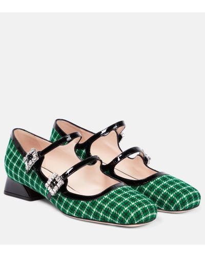 Roger Vivier Tres Vivier Babies Mary Jane Court Shoes - Green
