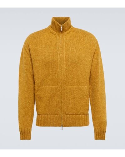 Loro Piana Snow Wander Cashmere Zip-up Jumper - Yellow