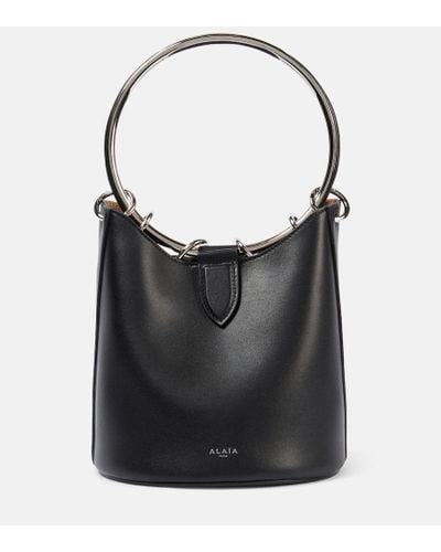 Alaïa Bucket-Bag Ring Medium aus Leder - Schwarz