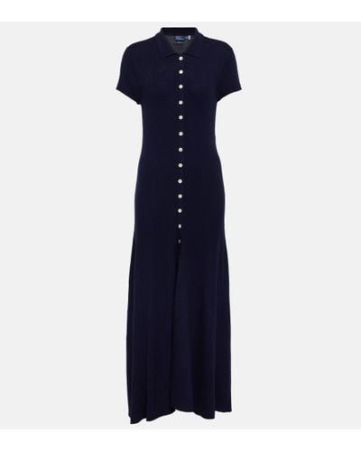 Polo Ralph Lauren Collared Midi Dress - Blue