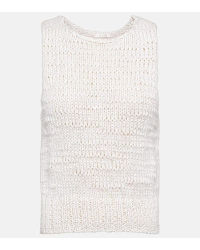 The Row Linen And Silk Knitted Top - White