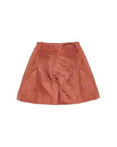 Valentino Shorts de tafetan de seda - Rojo