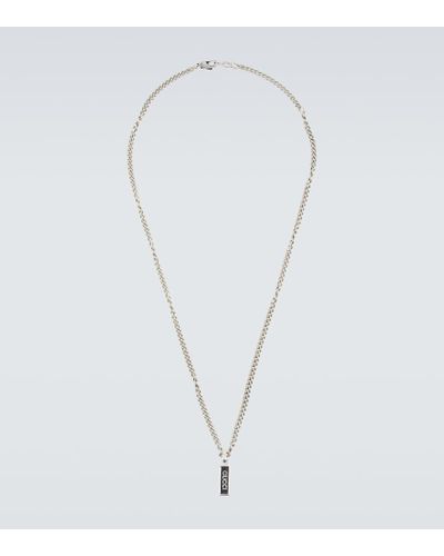 Gucci Logo Sterling Silver Necklace - White