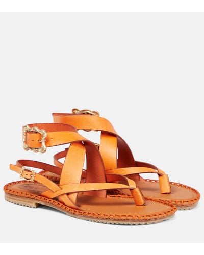 Zimmermann Sandales en cuir - Orange