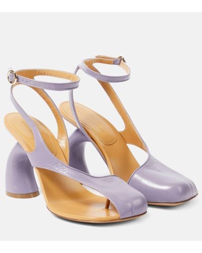Dries Van Noten Asymmetric Virgo 95 Leather Court Shoes - Purple