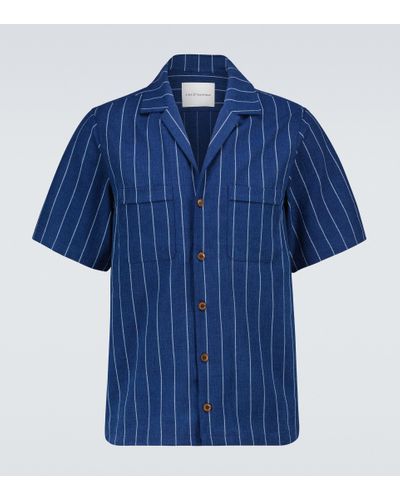King & Tuckfield Camisa de bowling a rayas - Azul