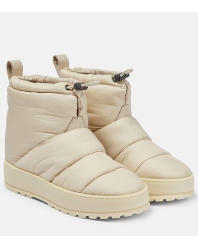 Loro Piana Quilted Ankle Boots - Natural